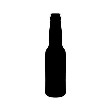 Single flat beer bottle icon isolated on a white background Illustrazione stock