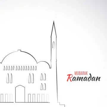 Single flat icon of Mosque isolated on white background Stock Illustration