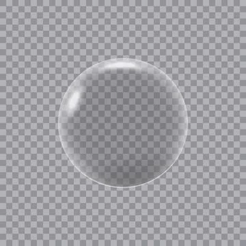 Single floating transparent bubble isolated with soft realistic glossy text.. 库存插图