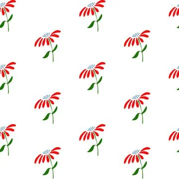 Single flower seamless pattern Stock Illustration