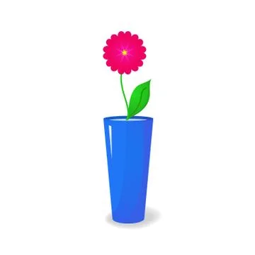 Single flower in vase Stock Illustration