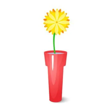 Single flower in vase Stock Illustration