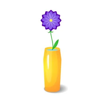 Single flower in vase Stock Illustration