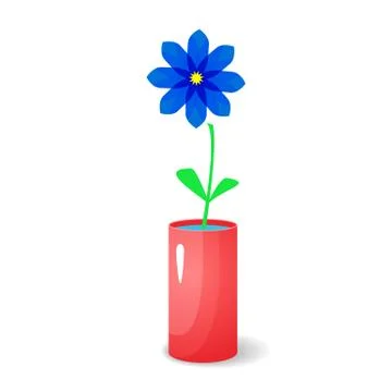 Single flower in vase Stock Illustration