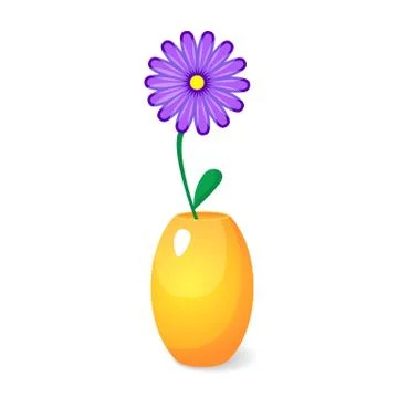 Single flower in vase Stock Illustration