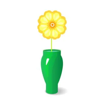 Single flower in vase Stock Illustration