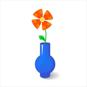 Single flower in vase Stock Illustration