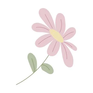 A single flower on a white background. Stock Illustration