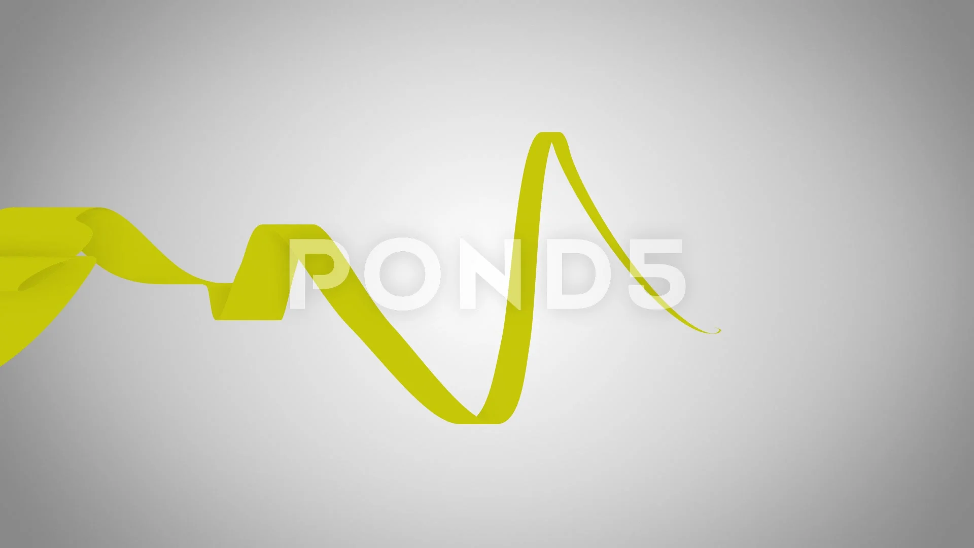 Single flowing ribbon of yellow color, seamless loop animation with alpha  matte