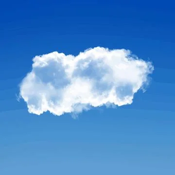 Single fluffy cloud in blue sky Stock Illustration