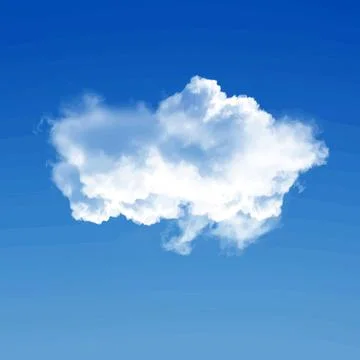 Single fluffy cloud in blue sky Illustration