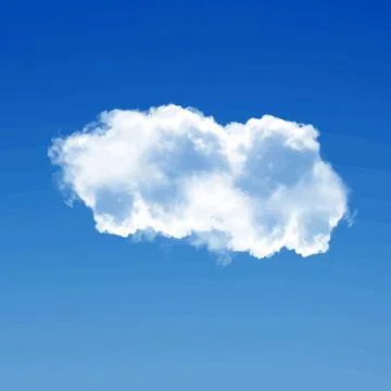 Single fluffy cloud in clear blue sky Stock Illustration