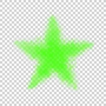 Single fluffy or smoke green star with soft glowing texture Stock Illustration