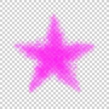 Single fluffy or smoke pink star with soft glowing texture Stock Illustration