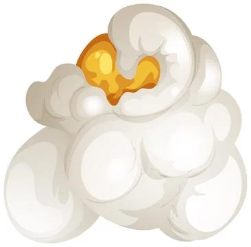 Single Fluffy Popcorn Kernel Vector Illustration on White Background Stock-Illustration