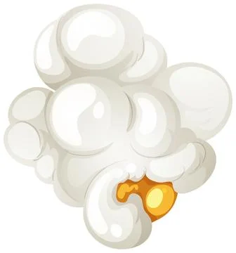 Single Fluffy White Popcorn Kernel Vector Illustration on White Background Stock Illustration