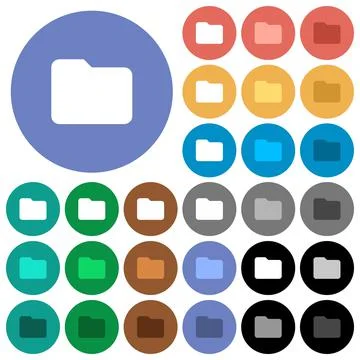 Single folder round flat multi colored icons 스톡 일러스트