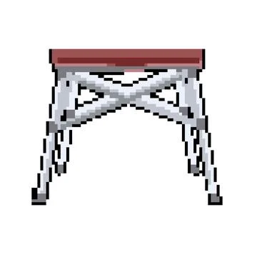 Single folding table pixel art vector illustration Stock Illustration