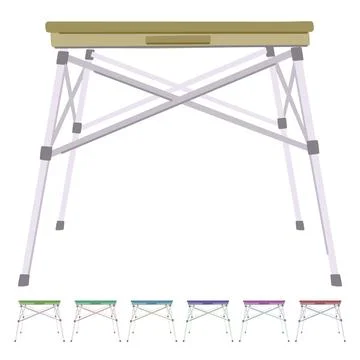 Single folding table vector cartoon graphic Stock Illustration