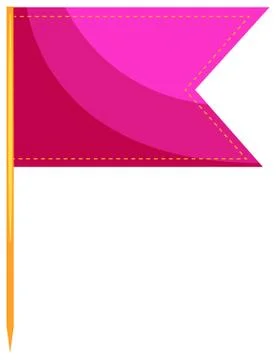 Single food flag in pink Stock Illustration