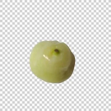A single fresh green grape isolated on a transparent background Фото
