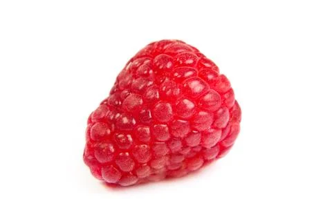 Single fresh raspberry, isolated on  white. Close up macro shot Stock-Fotos
