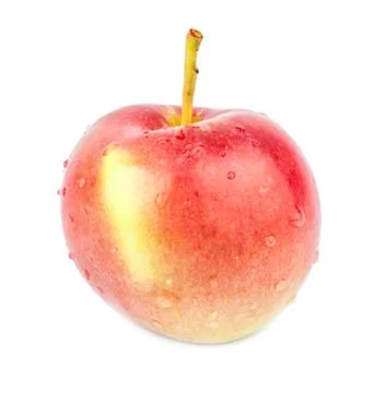 Single fresh red apple. isolated on white background. close-up Stock Photos