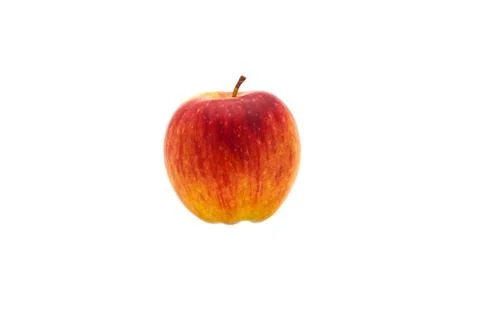 Single fresh red apple. Isolated on white background. Studio photography. Stock Photos