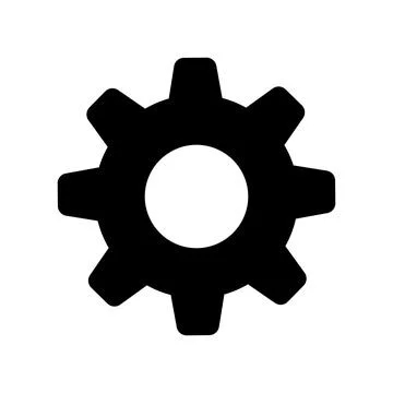 Single gear icon in flat style. Vector. Stock Illustration
