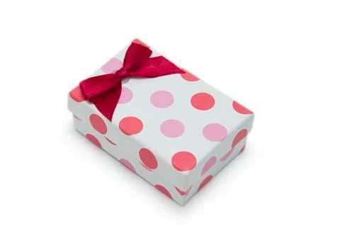 Single gift box on white background. Stock Photos
