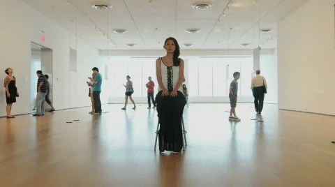 Single Girl in a crowd - Time Lapse Stock Footage 860992