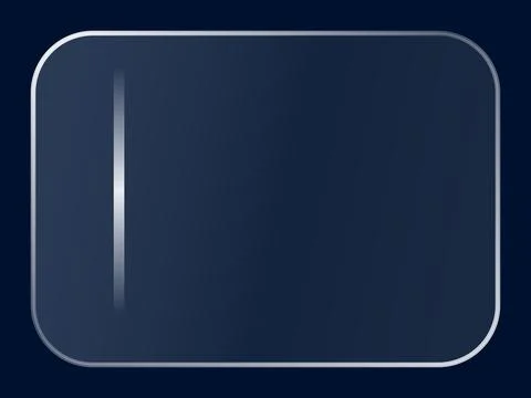 Single glassmorphic rectangle board with subtle light reflections on dark b.. Stock Illustration