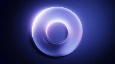 Single glossy torus background with blue purple gradient glow. Stock Illustration
