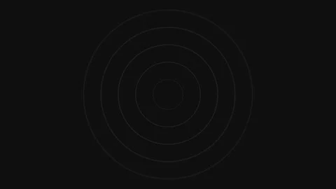 A single glowing neon circle centered perfectly on a pitch black background Stock Footage 339615319