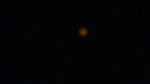 A single glowing orange orb floating in the deep darkness of outer space Stock-Footage 338311324