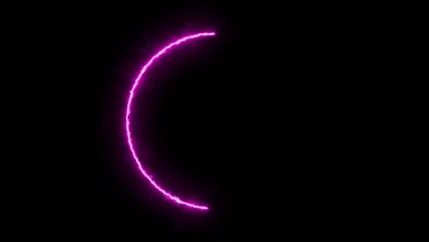 Single glowing pink arc on black background curve light Stock-Footage 317453071