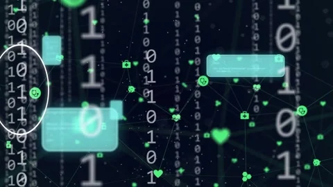 Single glowing ring appearing right initiating rings joining, sliding, rotating, Stock Footage 334768523