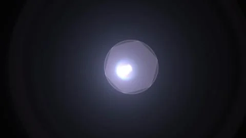Single glowing sphere floats in deep, dark void Stock Illustration