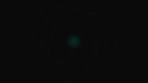 A single glowing teal square centered in a vast field of deep black space Stock Footage 339618281