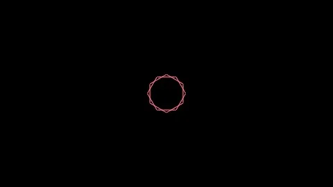 A single glowing white circle isolated against a solid black background Video stock 335117434