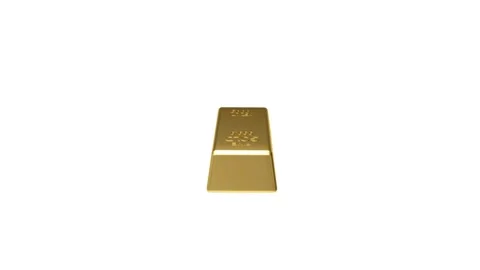 Single gold bar rotating, 3D rendering. Stock Footage 336566890