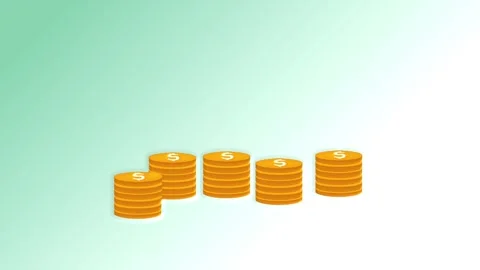Single gold dollar currency coin on mint green background. Financial growth.. Stock Footage 334613403