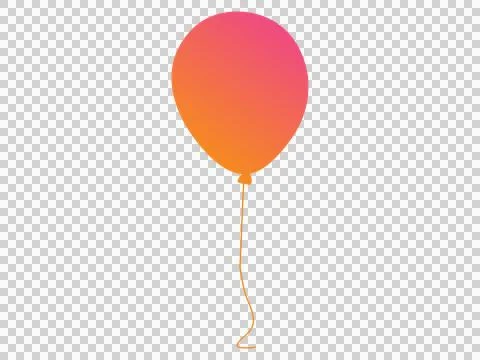 Single gradient pink to orange gathering event air balloon Stock Illustration