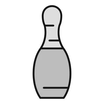 Single gray bowling pin standing on white background Stock Illustration
