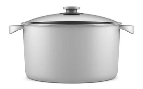 Single gray cooking pan isolated on white background Stock Illustration