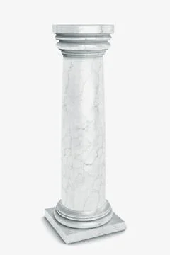 Single greek column isolated on white Stock Illustration