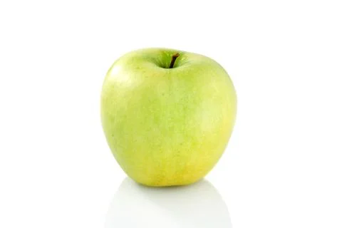 Single green apple Stock Photos