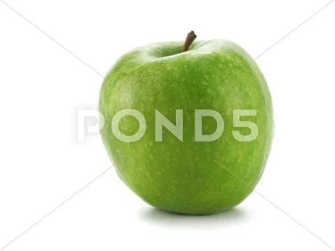 Single green apple Stock Photos