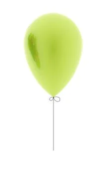 Single green balloon rendered isolated on white background Stock Illustration