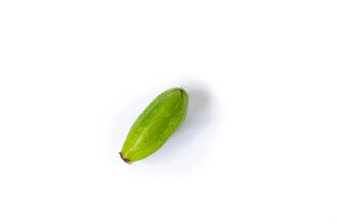 Single green fruit Averrhoa bilimbi or 'belimbing besi' in Malay word isolate Stock Photos